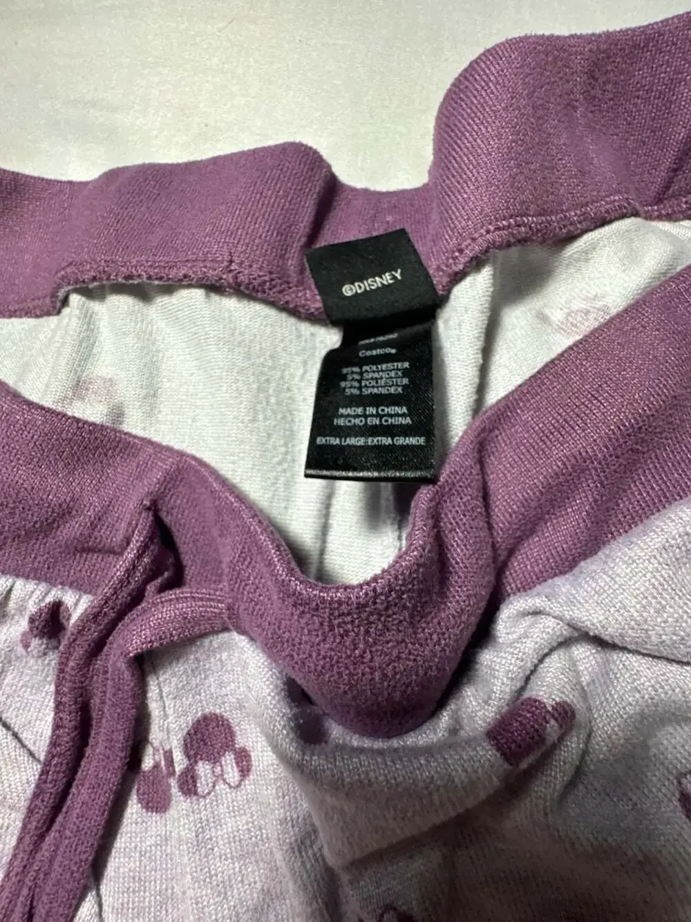 Disney Minnie Mouse Women's Pajama Jogger Pants Purple with Bow Print - Picture 7 of 7